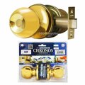 Constructor Chronos Passage Door Lever Lock Set Knob Handle Set- Polished Brass CON-CHR-PB-PS
